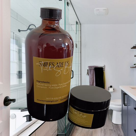 ALL NATURAL TEETH WHITENING PASTE AND MOUTHWASH BUNDLE
